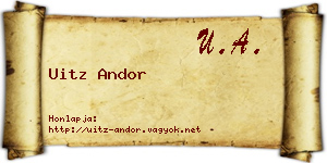 Uitz Andor névjegykártya